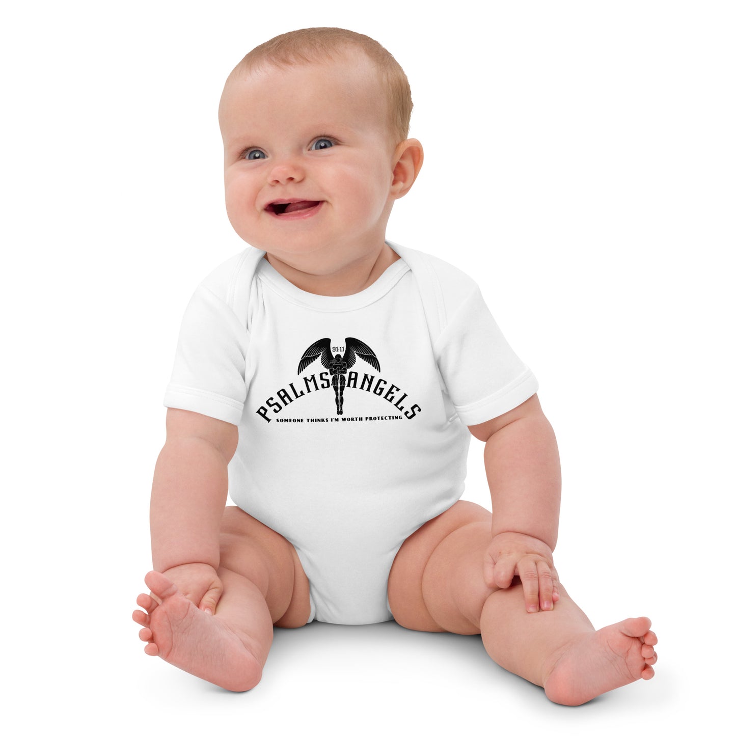 Someone Thinks I’m Worth Protecting 100% Organic Cotton Baby Bodysuit - White