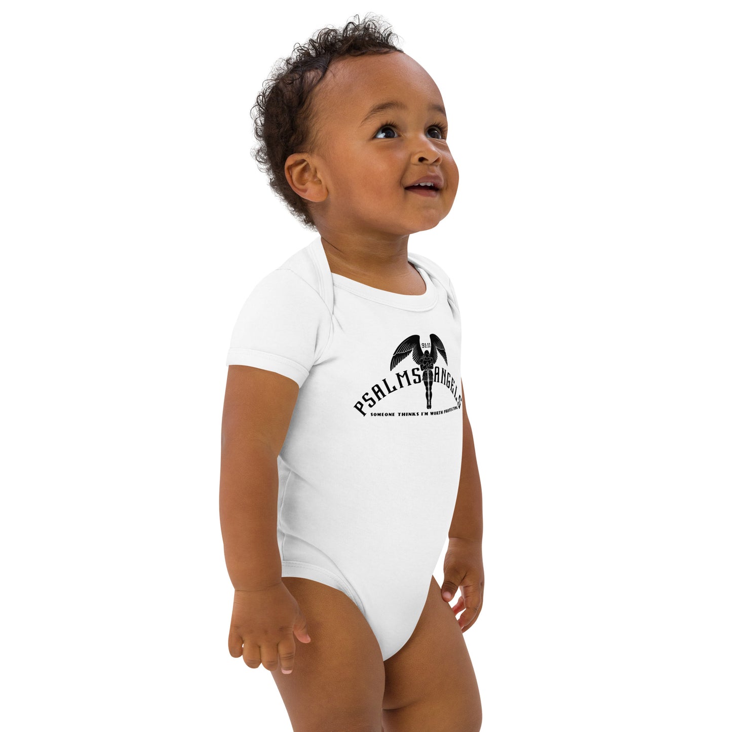 Someone Thinks I’m Worth Protecting 100% Organic Cotton Baby Bodysuit - White