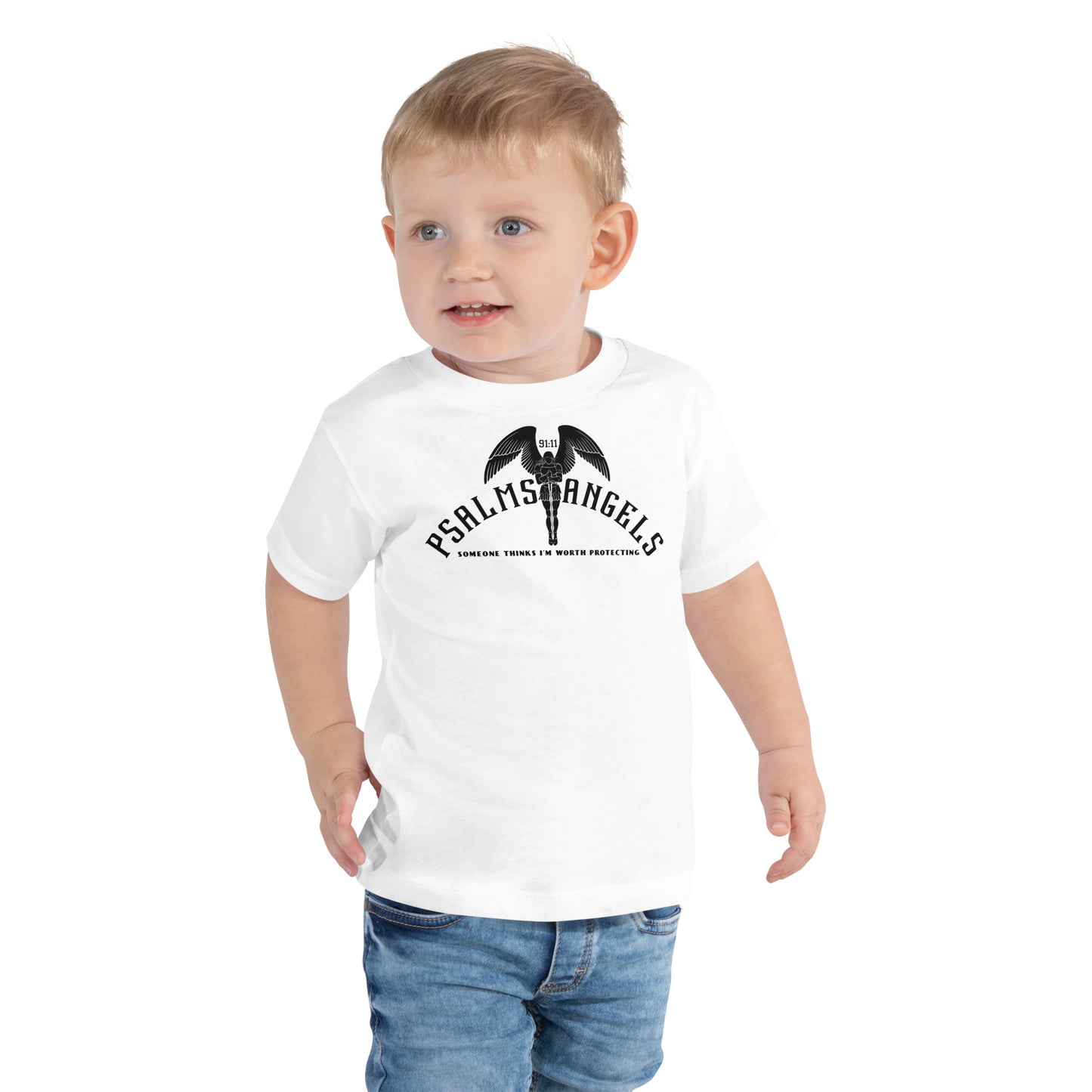 Someone Thinks I’m Worth Protecting Toddler’s (2-5) Short Sleeve White T-Shirt - White 