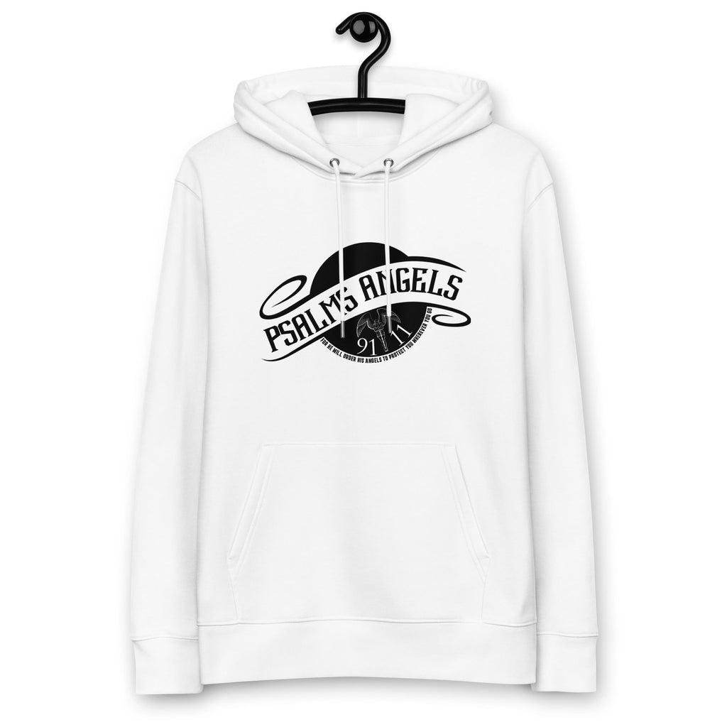 Psalm 91:11 Unisex Premium Heavyweight 100% Organic Cotton Hoodie - White Psalms 91.11