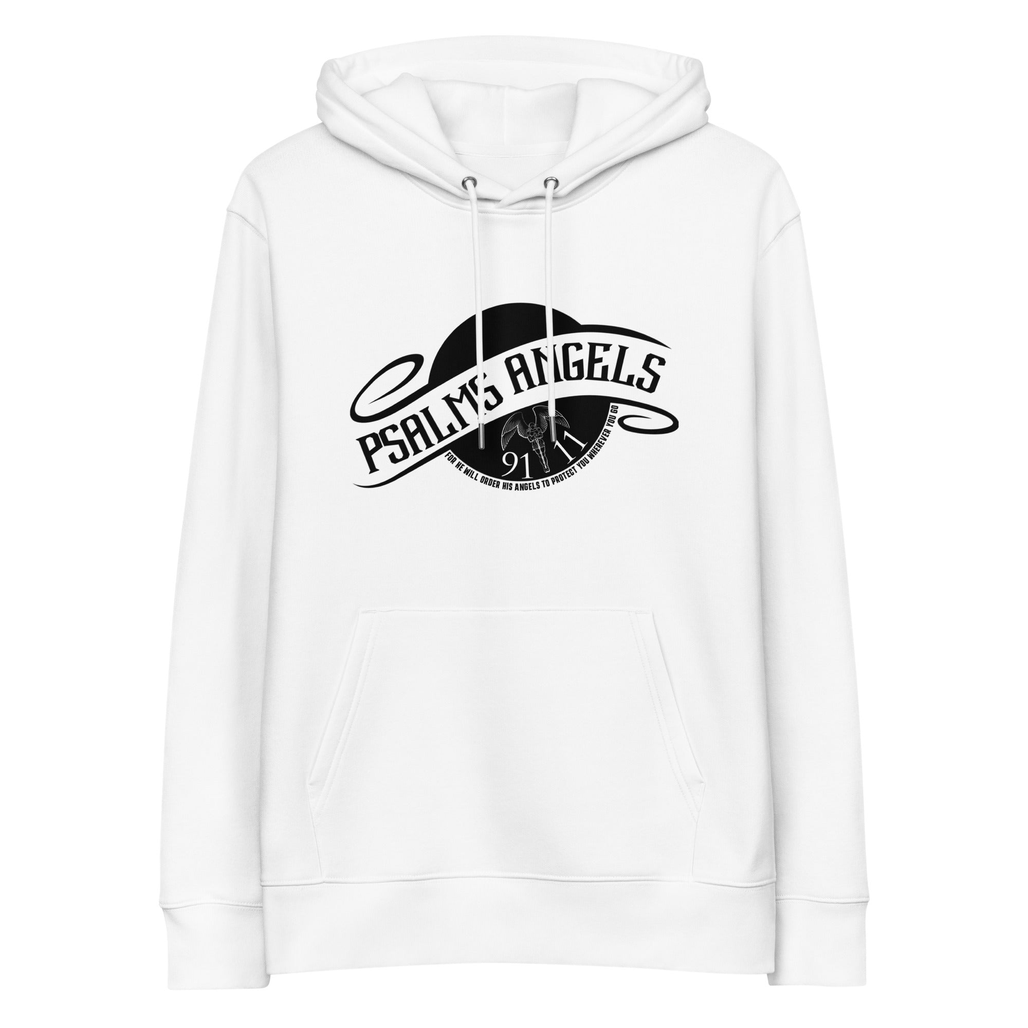 Psalm 91:11 Unisex Premium Heavyweight 100% Organic Cotton Hoodie - White Psalms 91.11