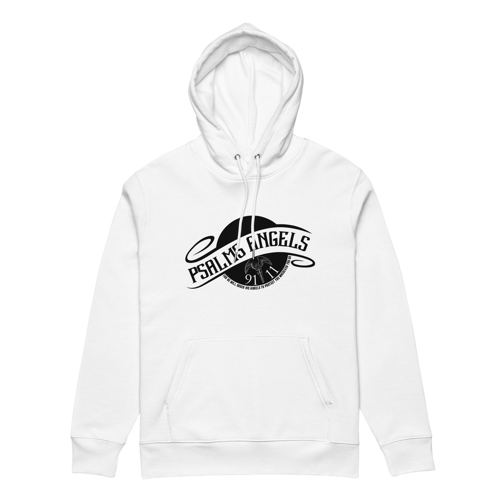 Psalm 91:11 Unisex Premium Heavyweight 100% Organic Cotton Hoodie - White Psalms 91.11