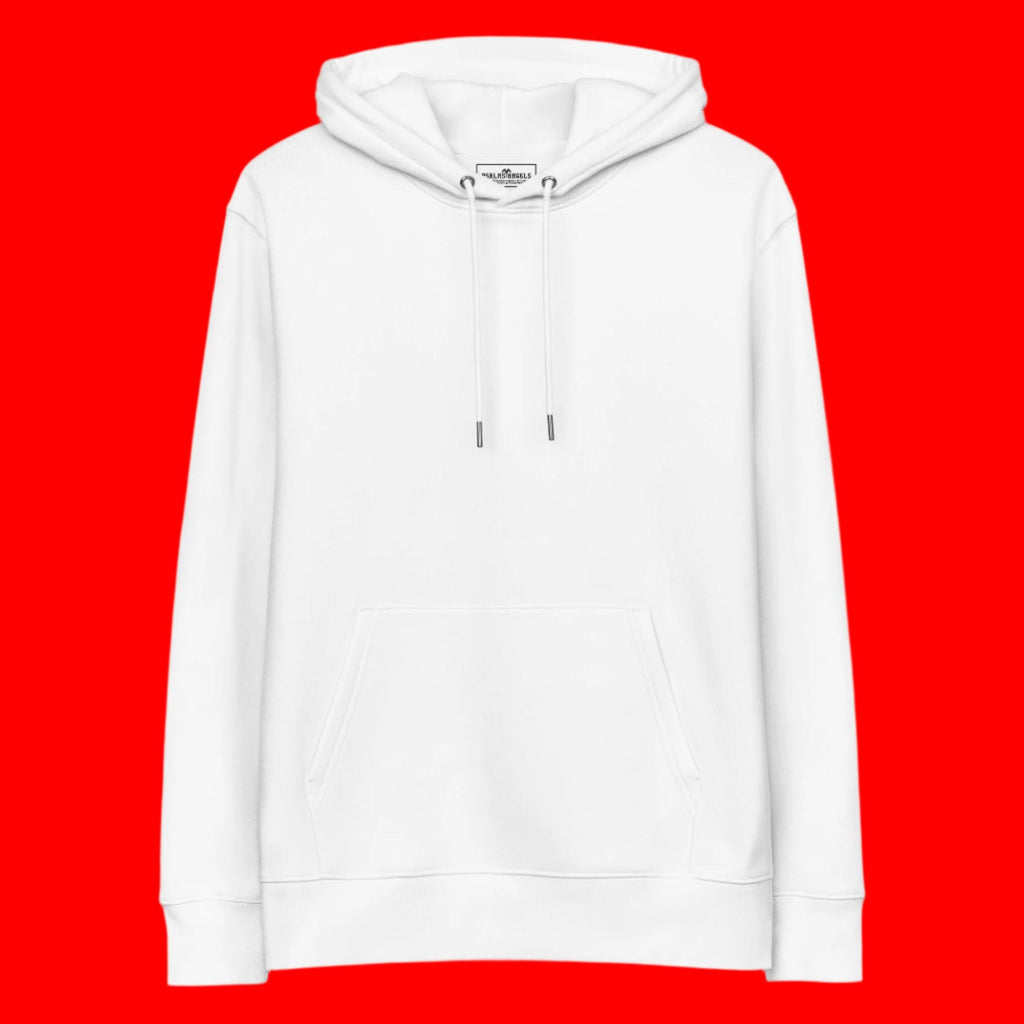 Psalm 91:11 Unisex Premium Heavyweight 100% Organic Cotton Rear Printed Hoodie - White Psalms 91.11