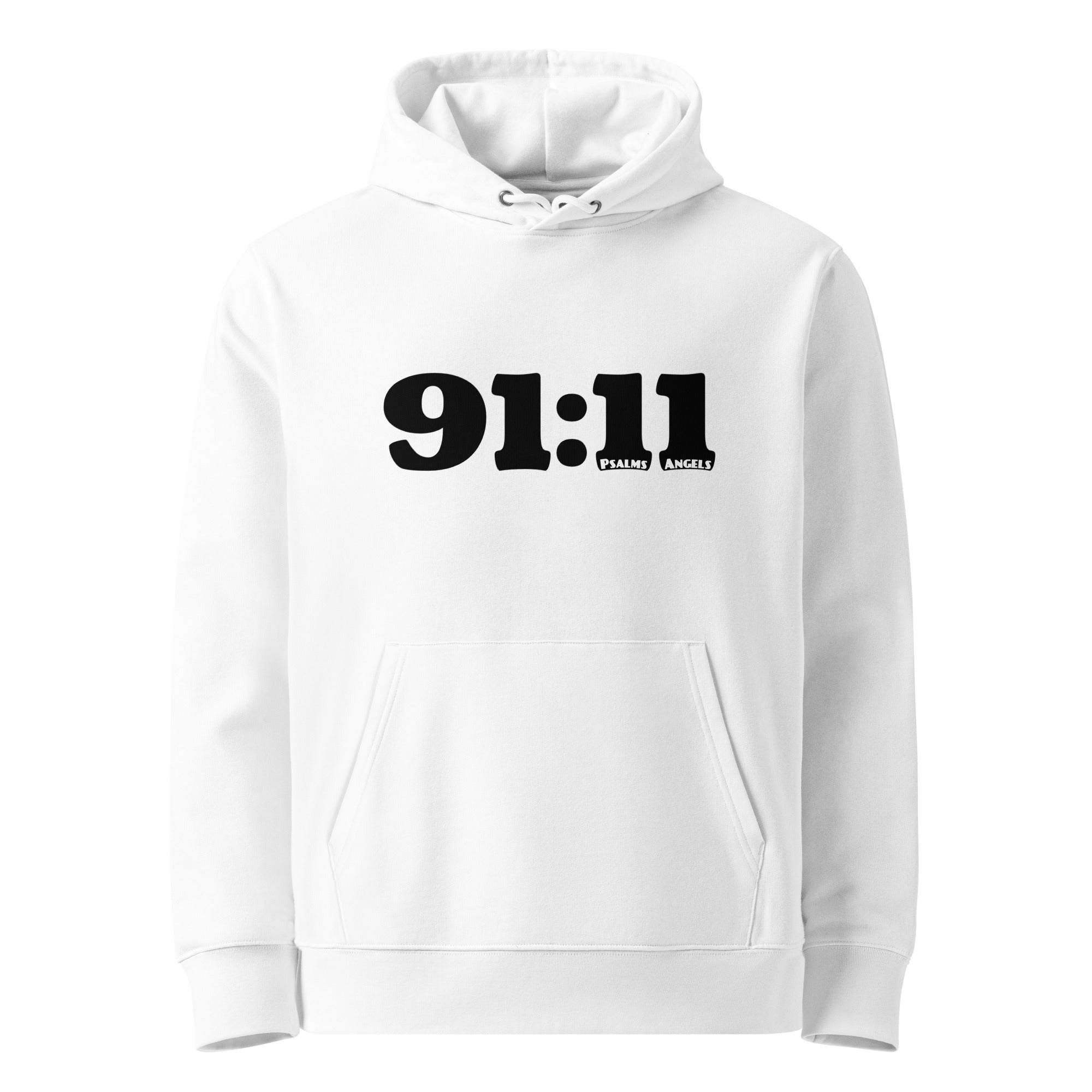 Psalm 91:11 Unisex Premium Heavyweight 100% Organic Cotton Hoodie - White Psalms 91.11
