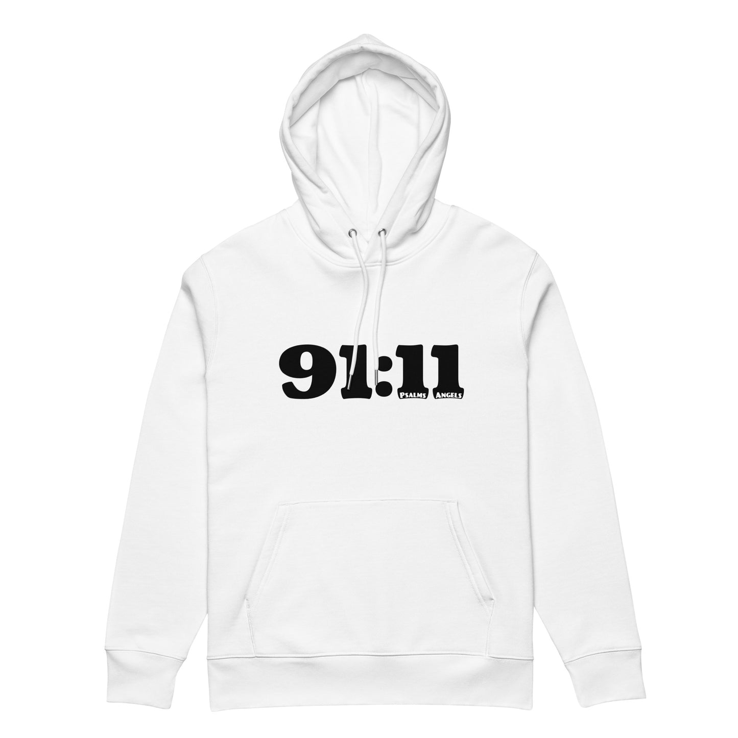 Psalm 91:11 Unisex Premium Heavyweight 100% Organic Cotton Hoodie - White