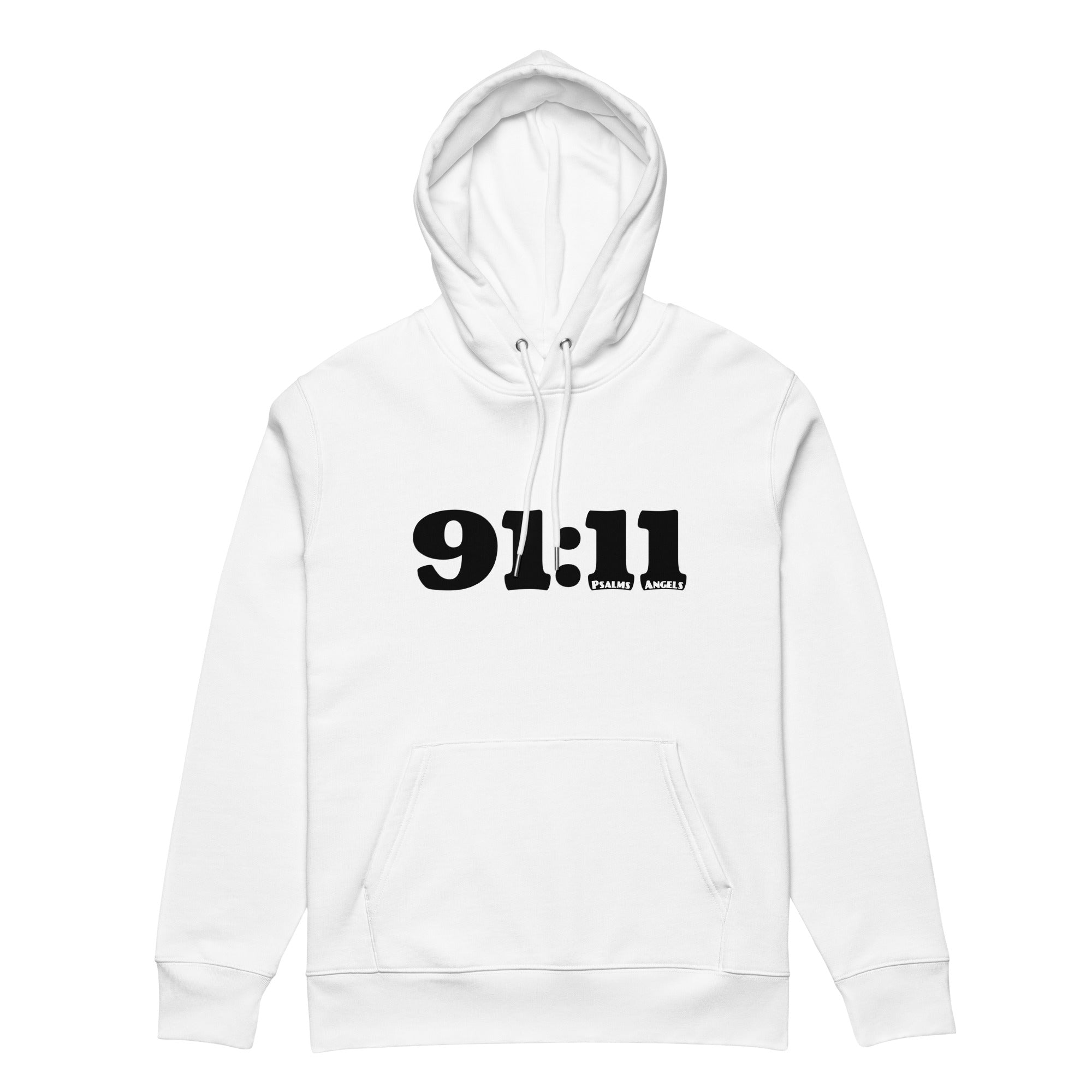 Psalm 91:11 Unisex Premium Heavyweight 100% Organic Cotton Hoodie - White Psalms 91.11