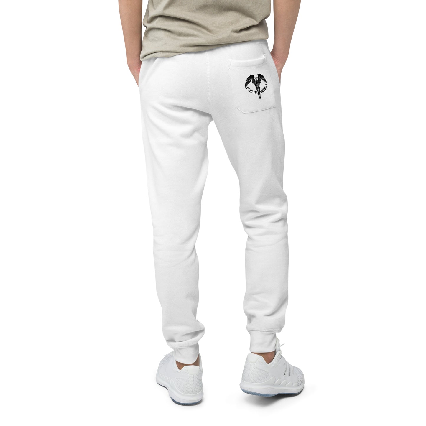 Psalms Angels Unisex Fleece Sweatpants - White 