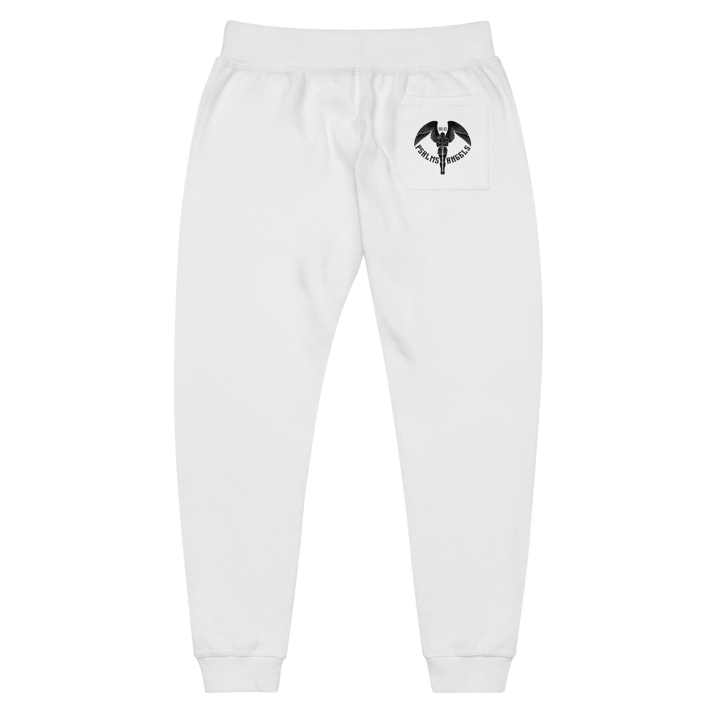 Psalms Angels Unisex Fleece Sweatpants - White