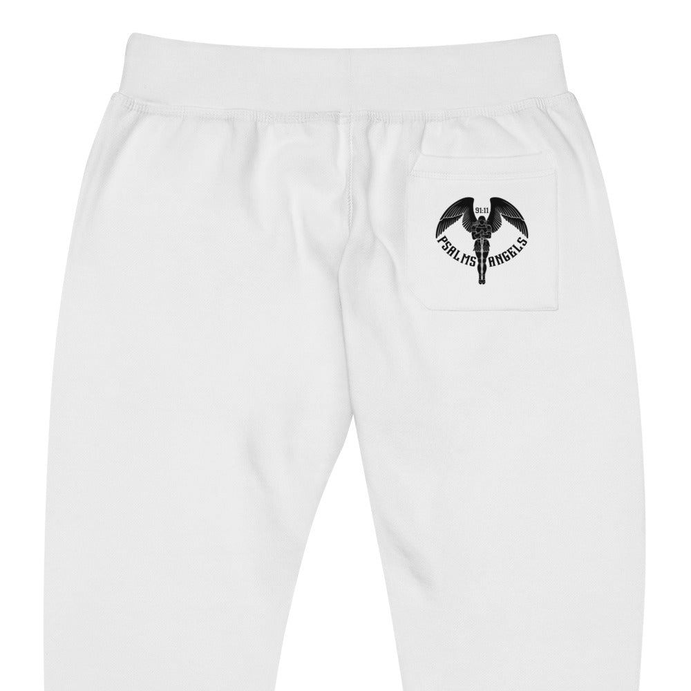 Psalms Angels Unisex Fleece Sweatpants - White 